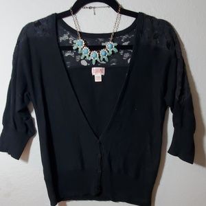 Black 3/4 Sleeve Cardigan